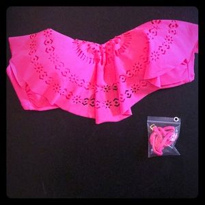 Pink ruffled bikini top (TOP ONLY)